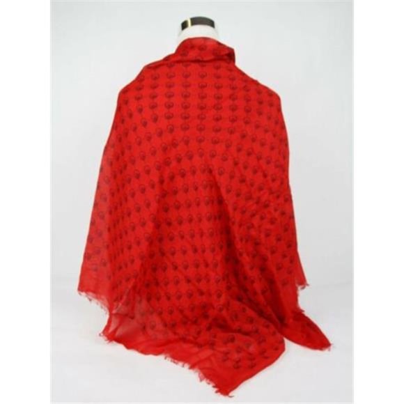 Gucci Ghost Red Silk GG Skull Print Large Square Scarf New Authentic - Picture 3 of 9